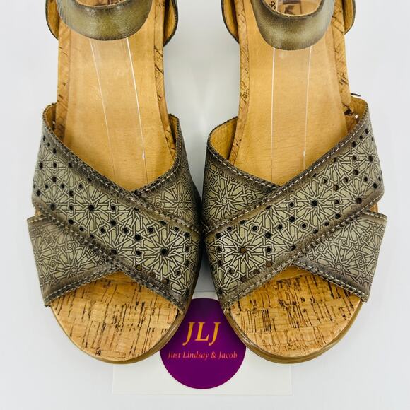 Pikolinos Women's Vigo Laurel Leather Wedge Sandals W3R-1613 Size 40/ 9-9.5 US - Picture 4 of 12